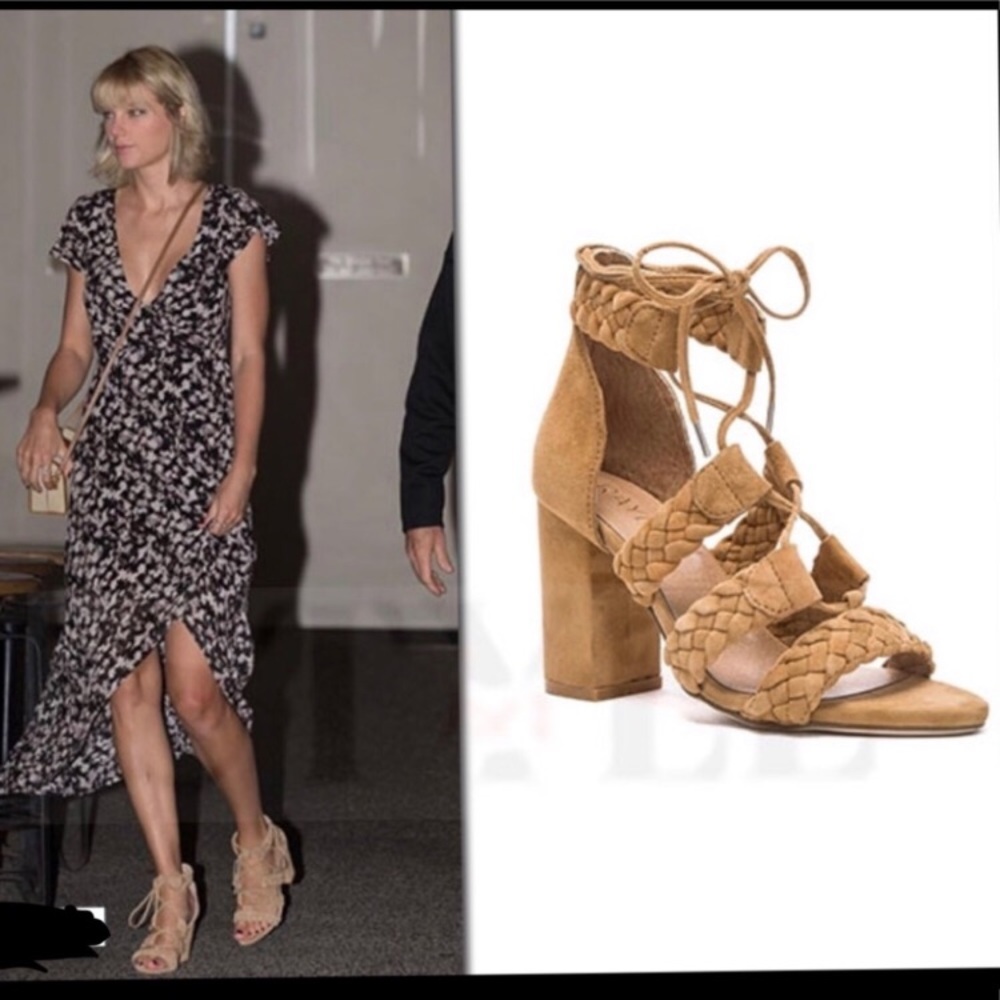 NEW Raye Suede Tan Block Heels